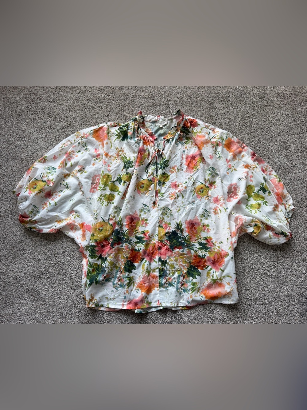 Women’s Entro Spring Haiku Floral Blouse- Size 1X